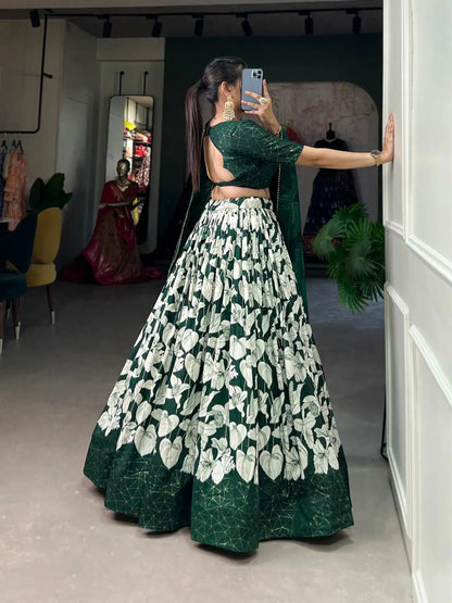 Tussar Silk Digital Print work Lehenga Choli - Premium  from Ethenika.com - Just INR 3990! Shop now at Ethenika.com 