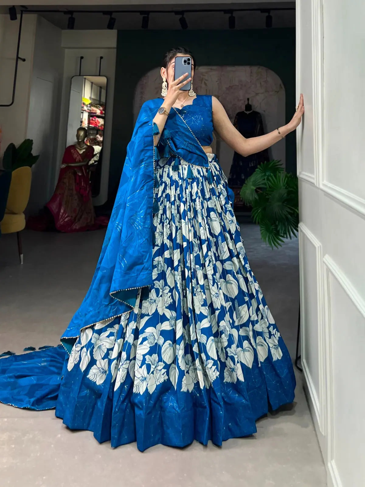 Tussar Silk Digital Print work Lehenga Choli - Premium  from Ethenika.com - Just INR 3990! Shop now at Ethenika.com 