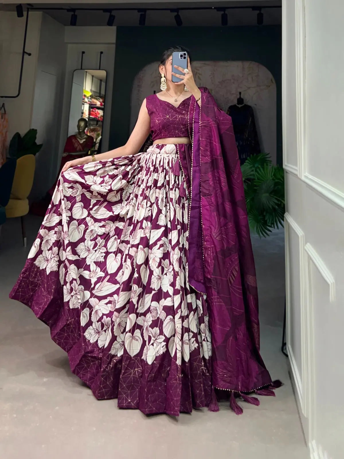 Tussar Silk Digital Print work Lehenga Choli - Premium  from Ethenika.com - Just INR 3990! Shop now at Ethenika.com 