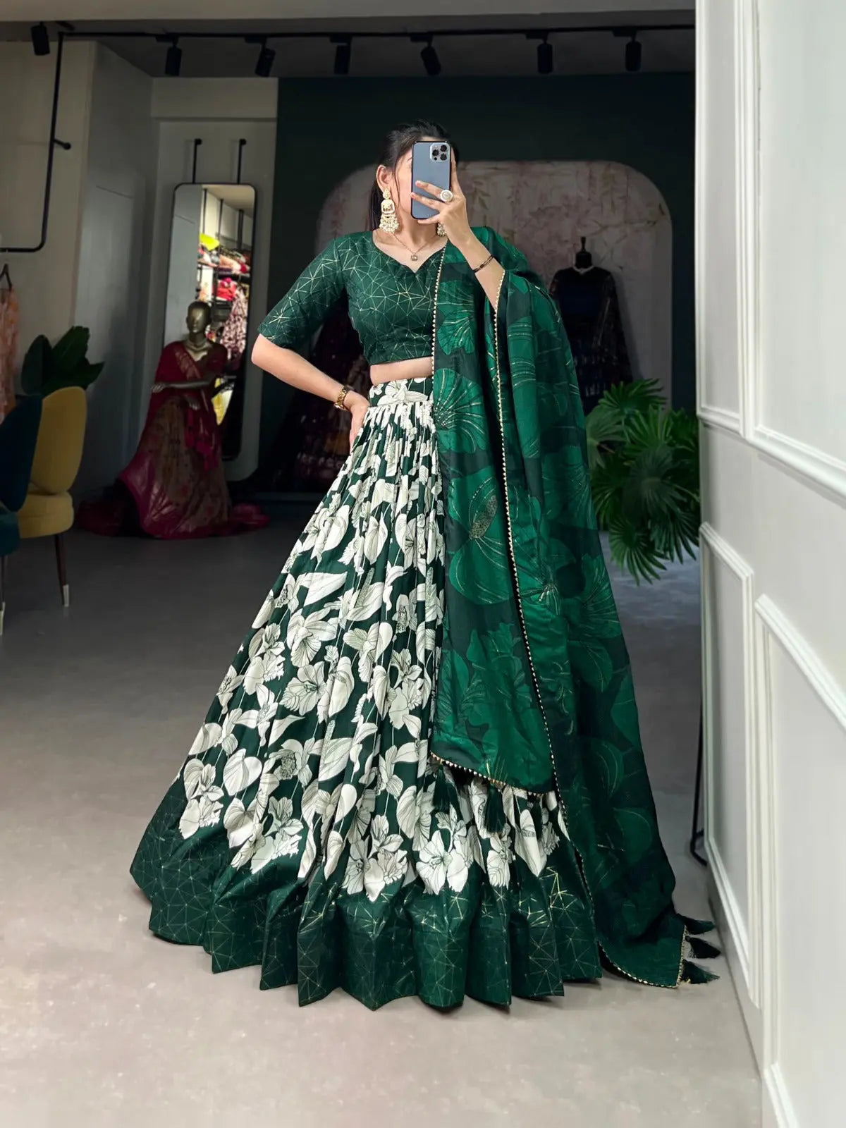 Tussar Silk Digital Print work Lehenga Choli - Premium  from Ethenika.com - Just INR 3990! Shop now at Ethenika.com 