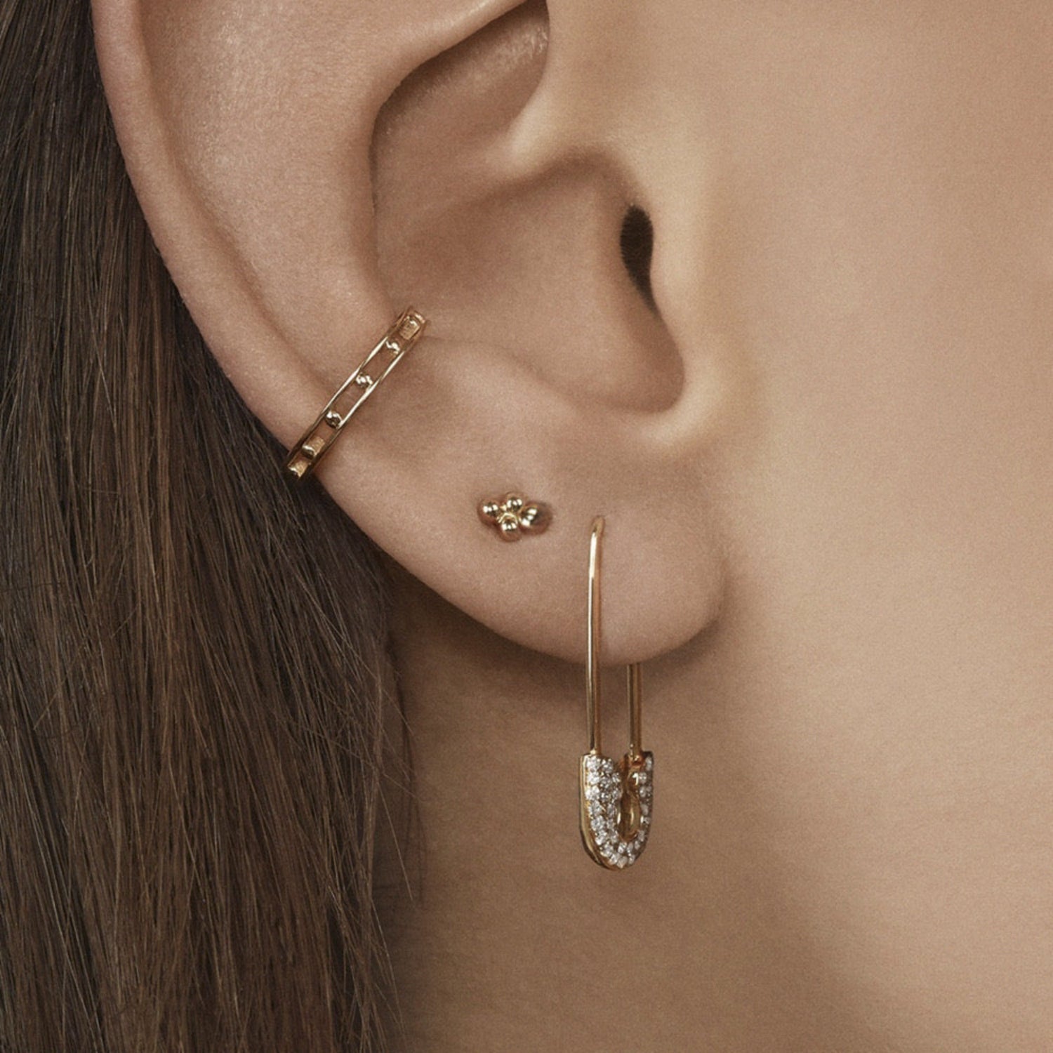 Prismatic Safety Pin Earrings JLT11462
