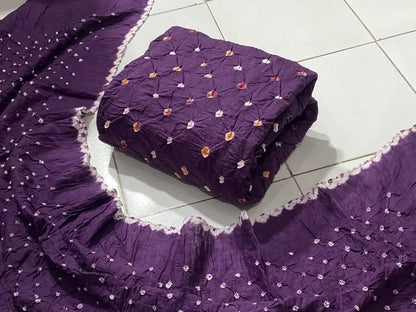 Cotton Satin Self Colour Kutch Bandhani Material (Unstitched) - Premium  from Ethenika.com - Just INR 1290! Shop now at Ethenika.com 