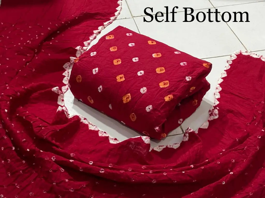 Cotton Satin Self Colour Kutch Bandhani Material (Unstitched) - Premium  from Ethenika.com - Just INR 1290! Shop now at Ethenika.com 