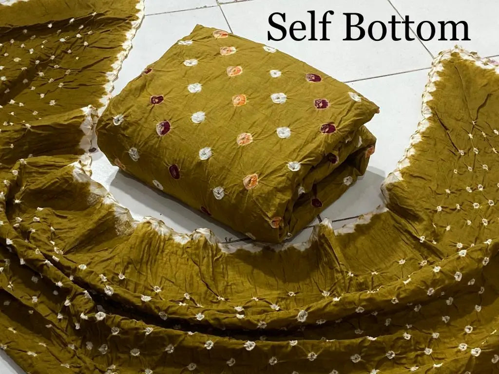 Cotton Satin Self Colour Kutch Bandhani Material (Unstitched) - Premium  from Ethenika.com - Just INR 1290! Shop now at Ethenika.com 