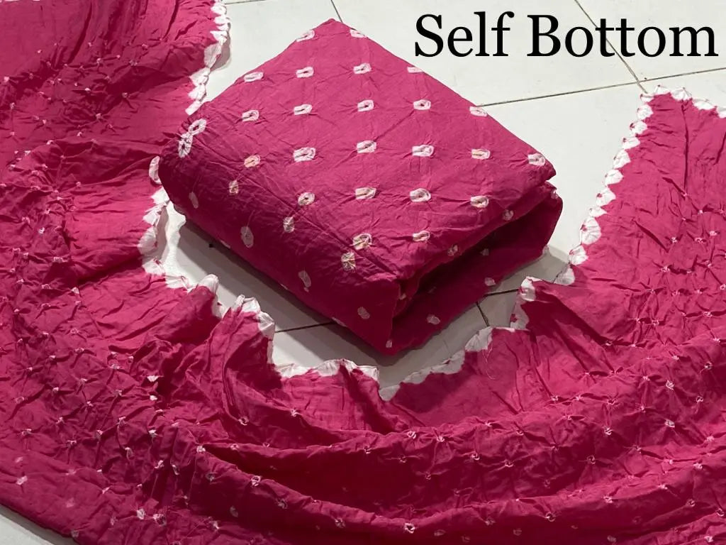 Cotton Satin Self Colour Kutch Bandhani Material (Unstitched) - Premium  from Ethenika.com - Just INR 1290! Shop now at Ethenika.com 