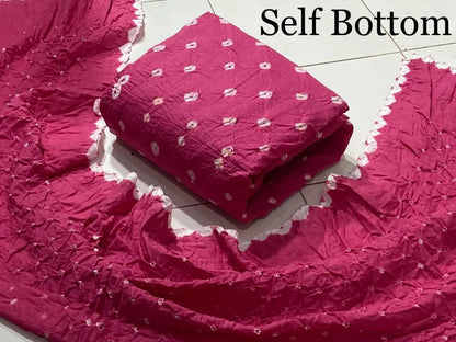 Cotton Satin Self Colour Kutch Bandhani Material (Unstitched) - Premium  from Ethenika.com - Just INR 1290! Shop now at Ethenika.com 