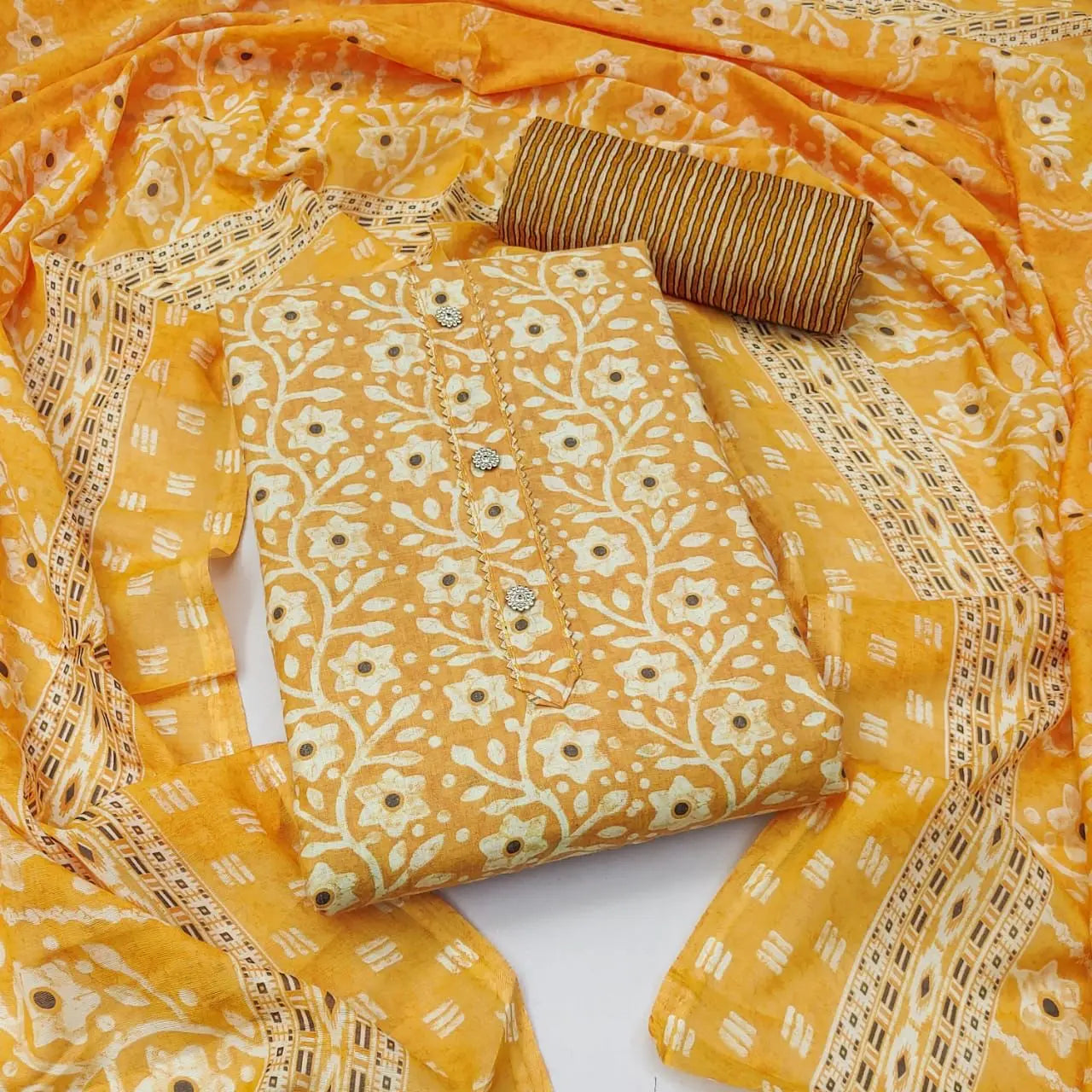 Cotton Batik Printed Womens Salwar Material (Unstitched) - Premium  from Ethenika.com - Just INR 1590! Shop now at Ethenika.com 