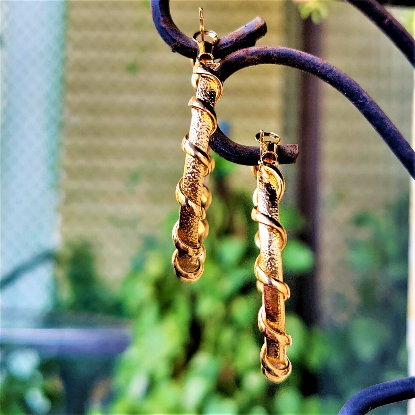 Golden Hoops Braided Earrings antitarnish casuals Ear Rings Earrings party Trincket Jewellry Jewelry Jewellery