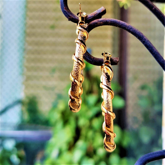 Golden Hoops Braided Earrings antitarnish casuals Ear Rings Earrings party Trincket Jewellry Jewelry Jewellery