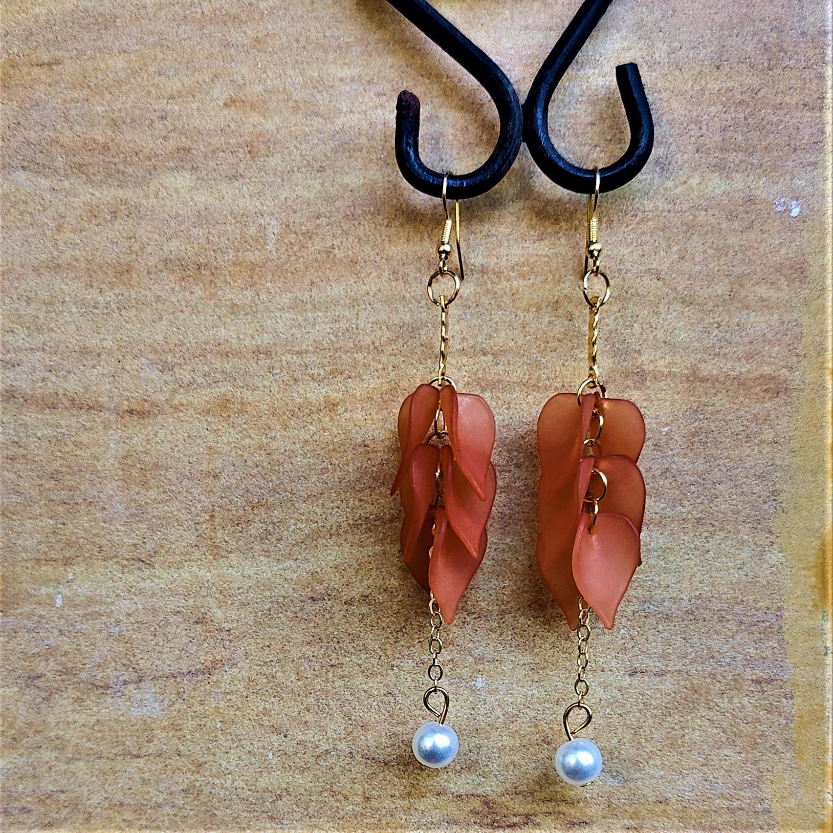 Bunch of Leaves Earrings Brown Earrings casuals Ear Rings Earrings office party Trincket Jewellry Jewelry Jewellery