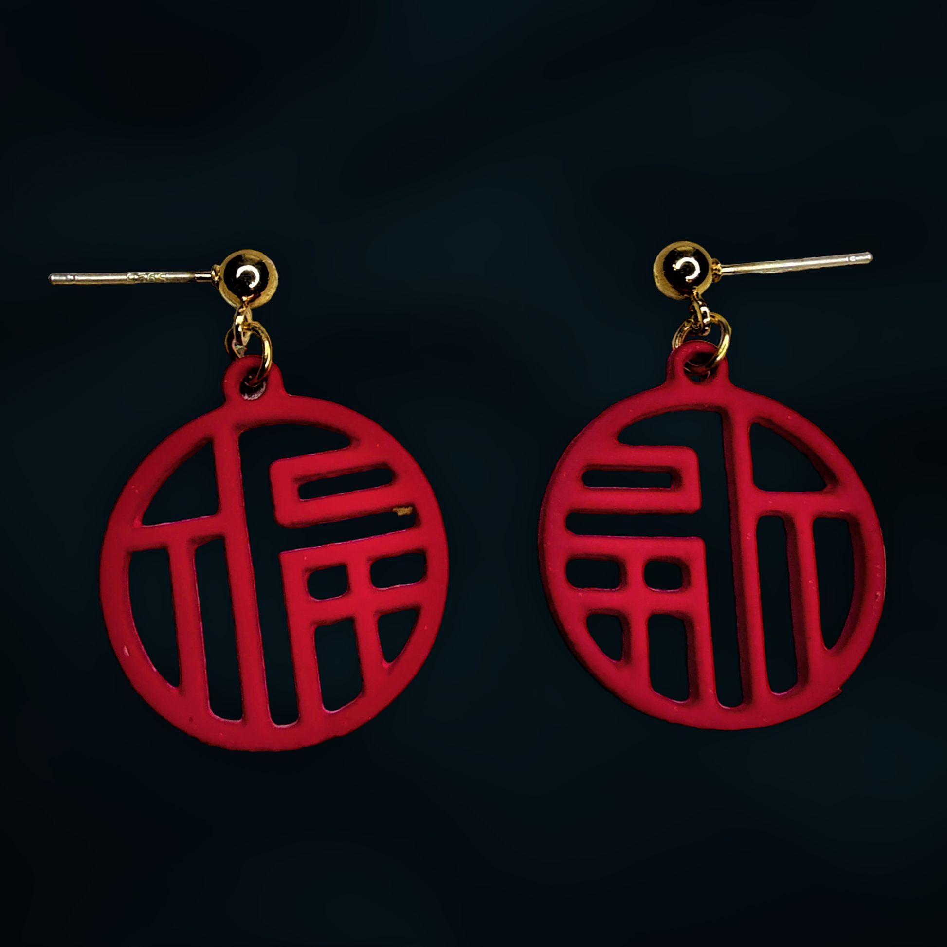 Japanese Style Red Earrings Circle Earrings casuals Ear Rings Earrings office Trincket Jewellry Jewelry Jewellery