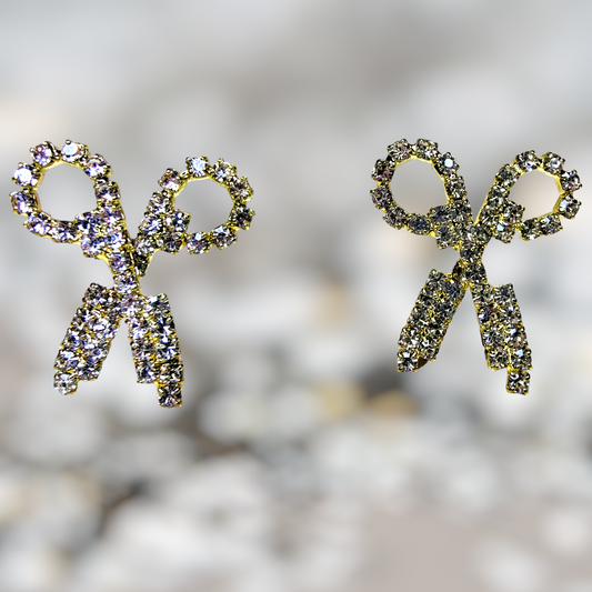 Scissor Style White Stone Earrings Earrings casuals Ear Rings Earrings office party Trincket Jewellry Jewelry Jewellery