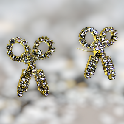 Scissor Style White Stone Earrings Earrings casuals Ear Rings Earrings office party Trincket Jewellry Jewelry Jewellery
