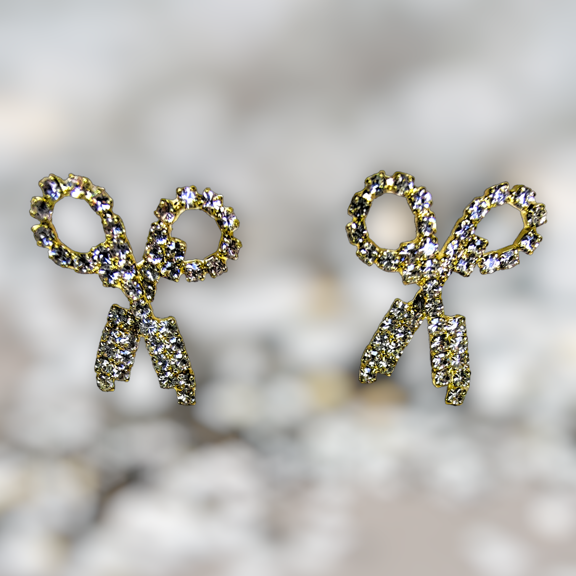 Scissor Style White Stone Earrings Earrings casuals Ear Rings Earrings office party Trincket Jewellry Jewelry Jewellery