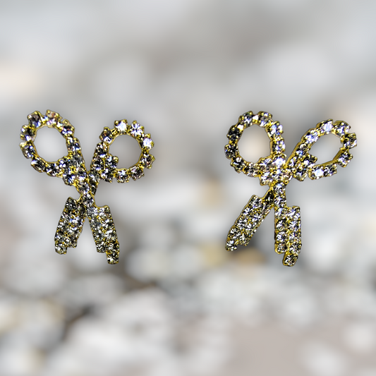 Scissor Style White Stone Earrings White Earrings casuals Ear Rings Earrings office party Trincket Jewellry Jewelry Jewellery