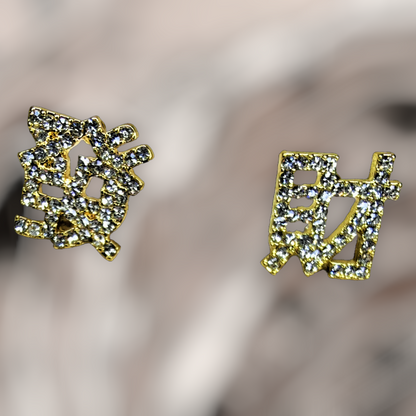 Korean Script Stone Earrings Earrings casuals Ear Rings Earrings office party Trincket Jewellry Jewelry Jewellery