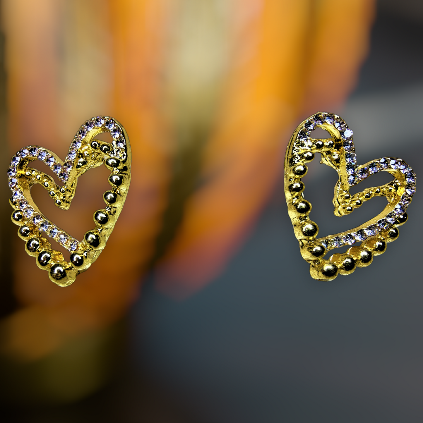 Twin Heart Earrings Gold Earrings casuals Ear Rings Earrings office party Trincket Jewellry Jewelry Jewellery