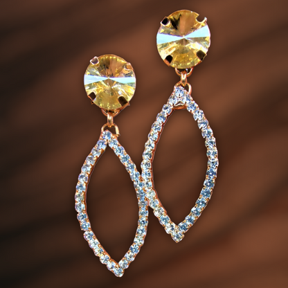 Fancy Glass Stone Earrings Gold Leaf Earrings Ear Rings Earrings ethnic party Trincket Jewellry Jewelry Jewellery