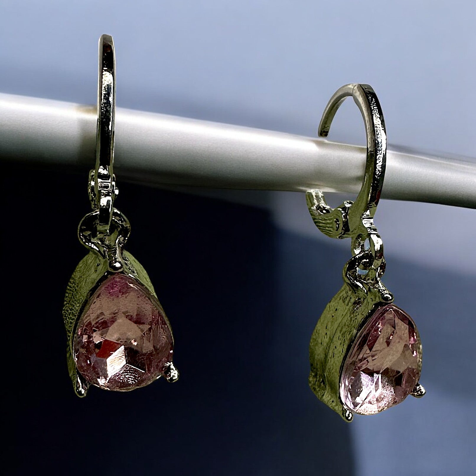 Pink Drops Crystal Earrings Earrings casuals Ear Rings Earrings ethnic office party Trincket Jewellry Jewelry Jewellery