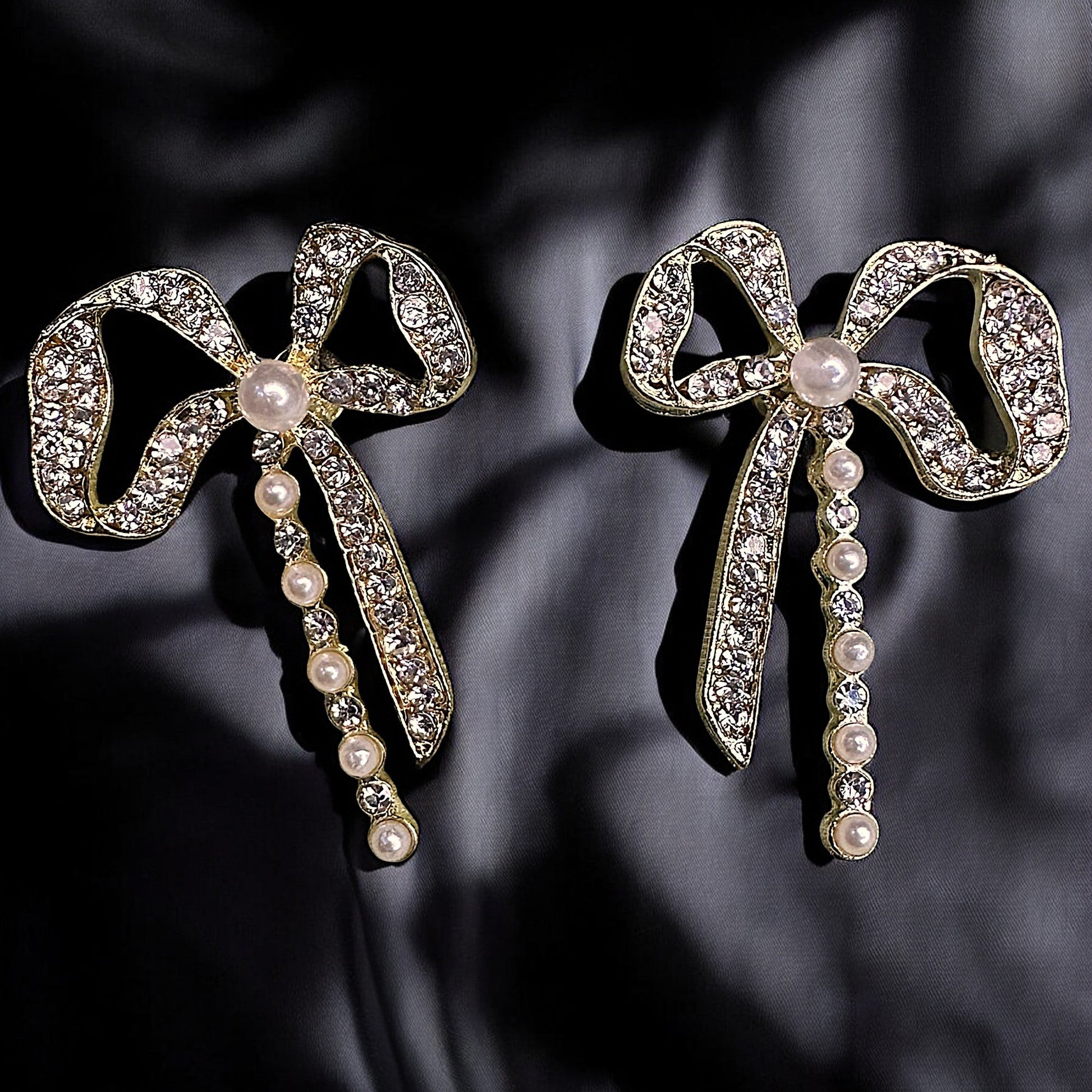 Stone Studded Big Bow Earrings Earrings bead Ear Rings Earrings ethnic party Trincket Jewellry Jewelry Jewellery