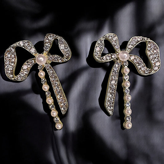 Stone Studded Big Bow Earrings Earrings bead Ear Rings Earrings ethnic party Trincket Jewellry Jewelry Jewellery