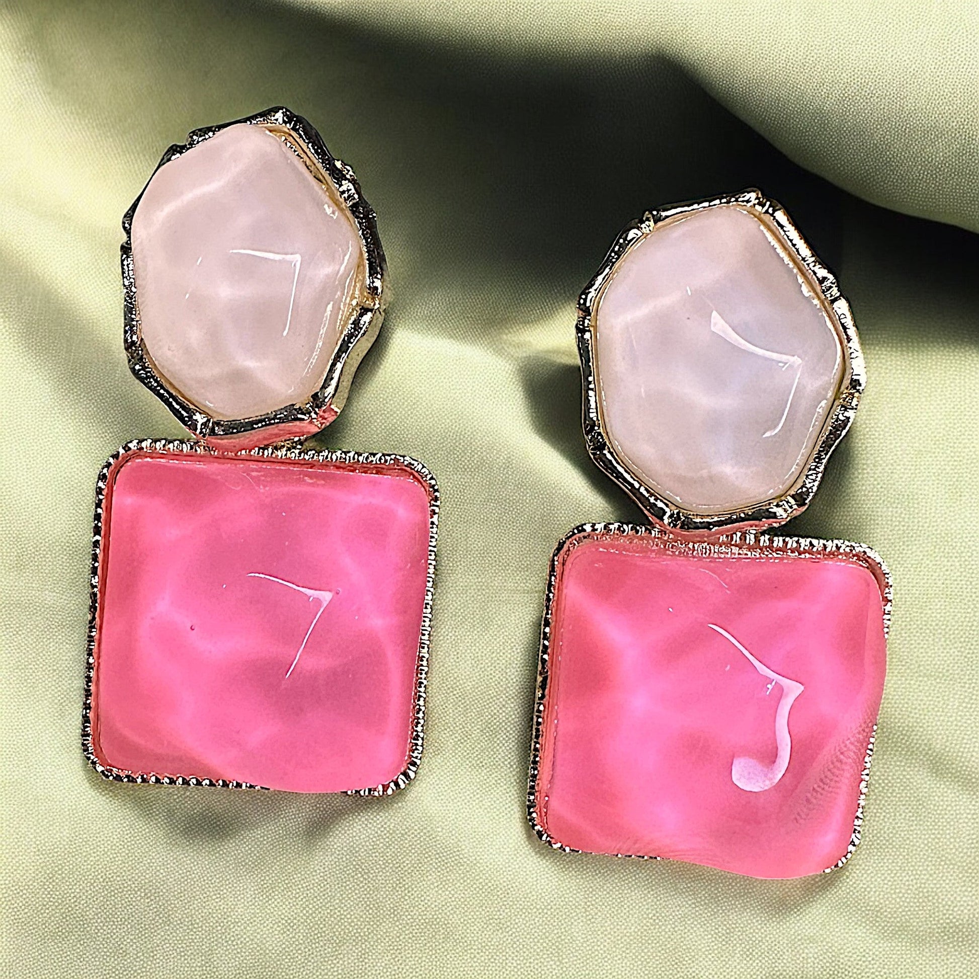 Pink Enamel Earrings Earrings casuals Ear Rings Earrings ethnic office party Trincket Jewellry Jewelry Jewellery