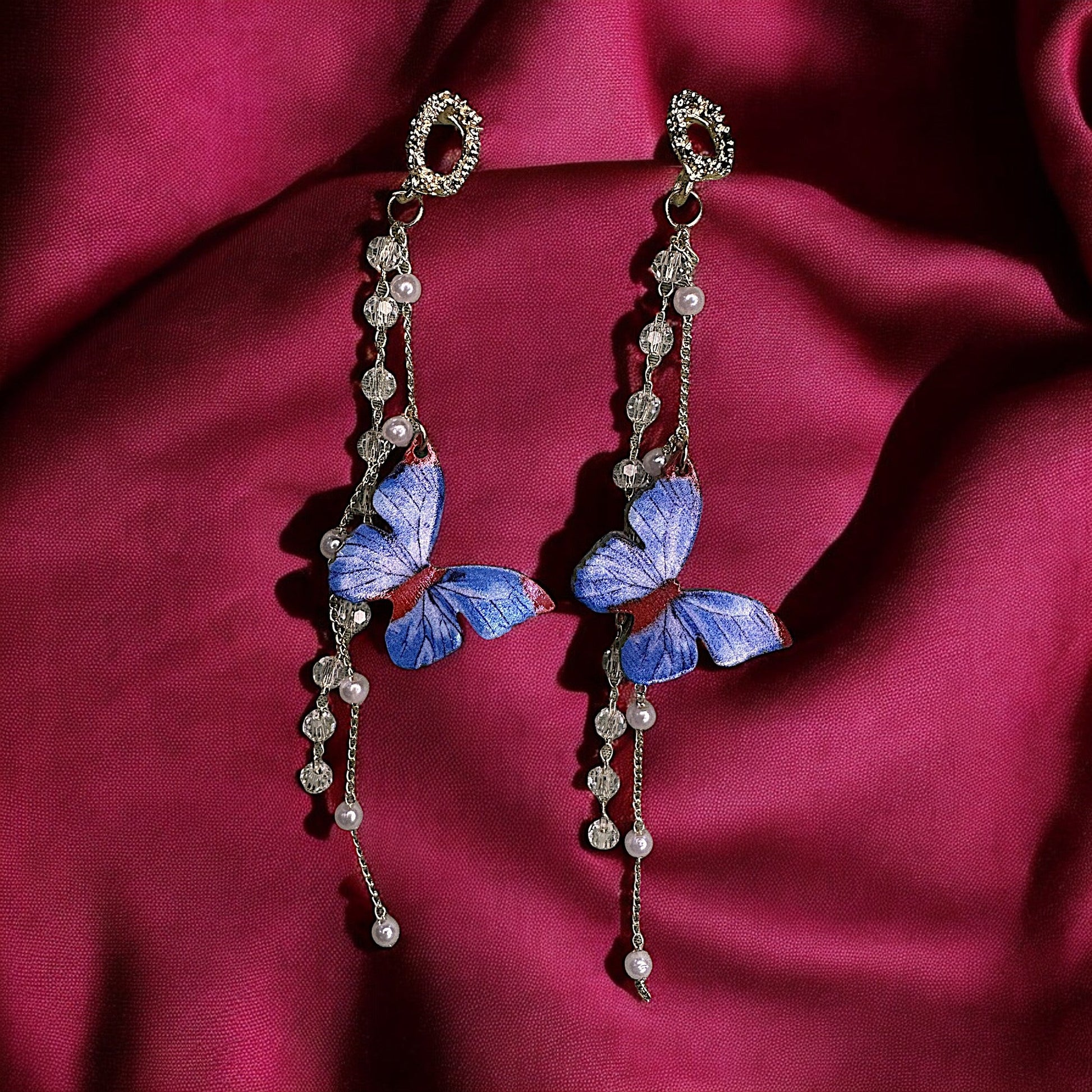 Long Butterfly Danglers Earrings bead casuals Ear Rings Earrings ethnic party Trincket Jewellry Jewelry Jewellery