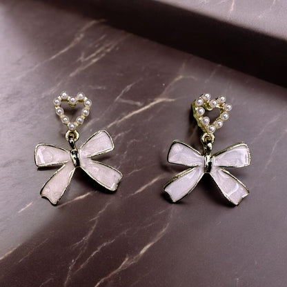 Bowed Heart Earrings Earrings bead casuals Ear Rings Earrings office party Trincket Jewellry Jewelry Jewellery