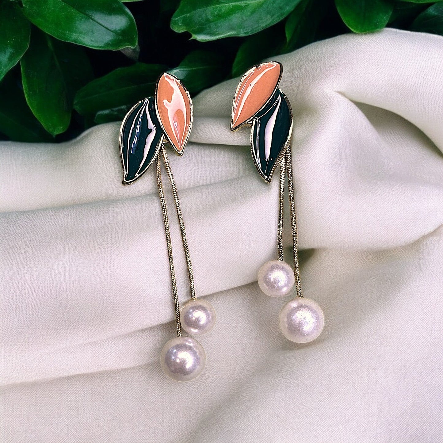 Ball-Leaf-Ball Earrings Earrings bead casuals Ear Rings Earrings ethnic office party Trincket Jewellry Jewelry Jewellery