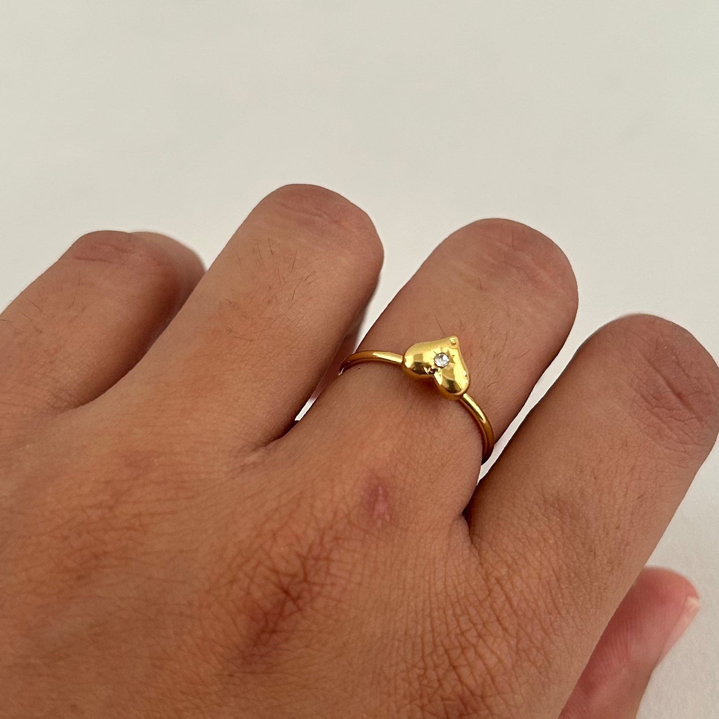 Gold Heart Minimal Ring