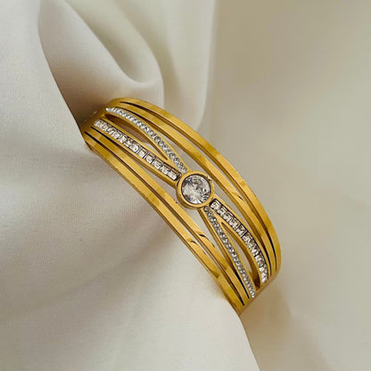 Classic Round Crystal Bangle Bracelet