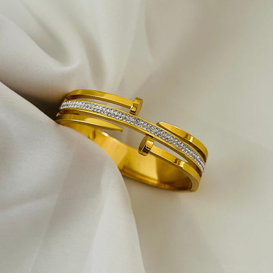 Open Bar Crystal Bangle Bracelet
