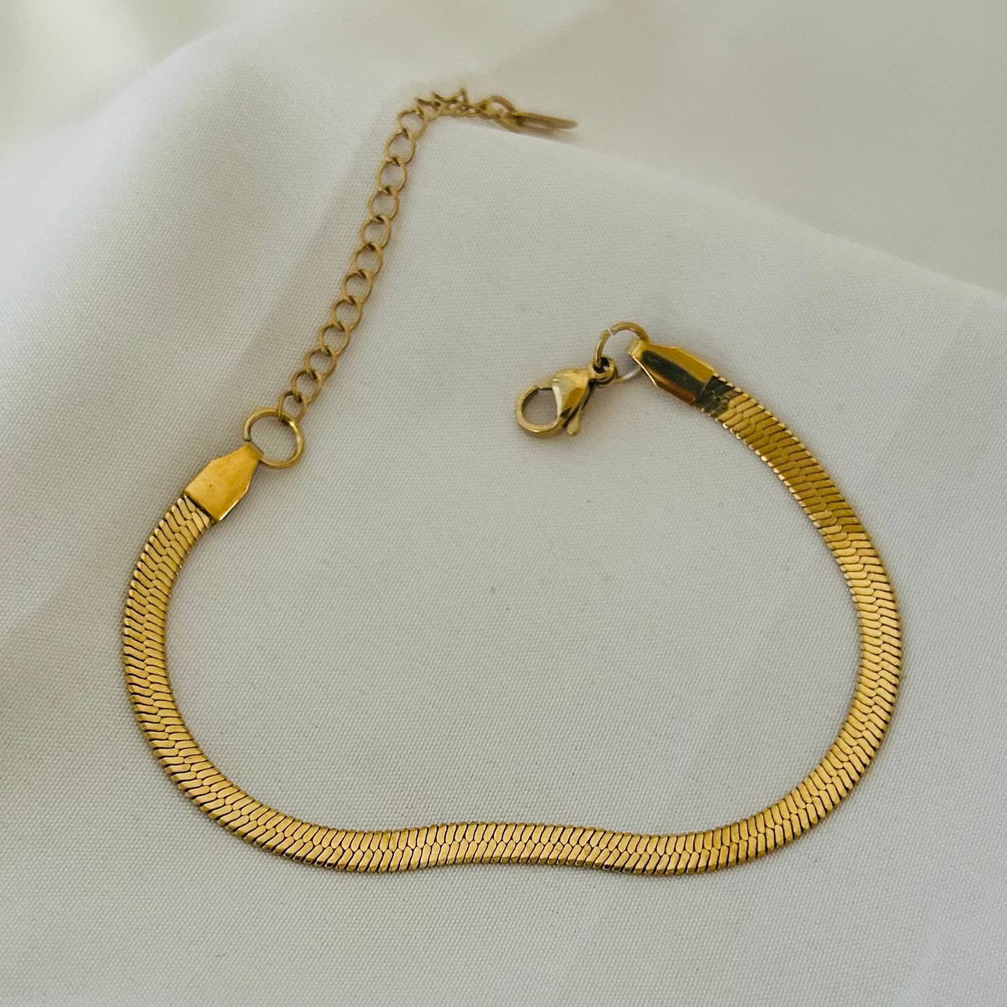 Sleek Gold Herringbone Bracelet