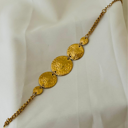 Textured Coin Disc Bracelet