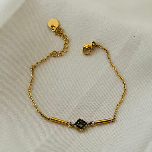 Emerald Square Charm Bracelet