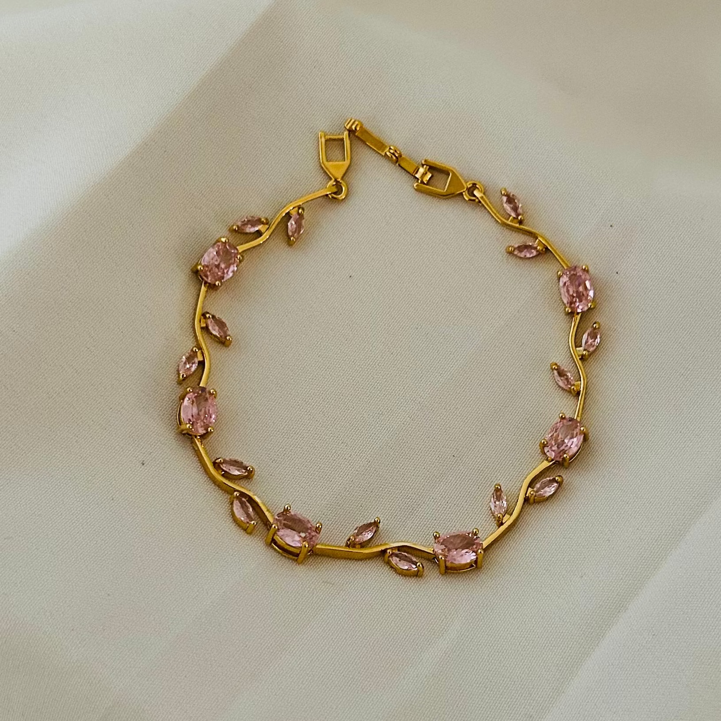 Pink Floral Tulip Bracelet