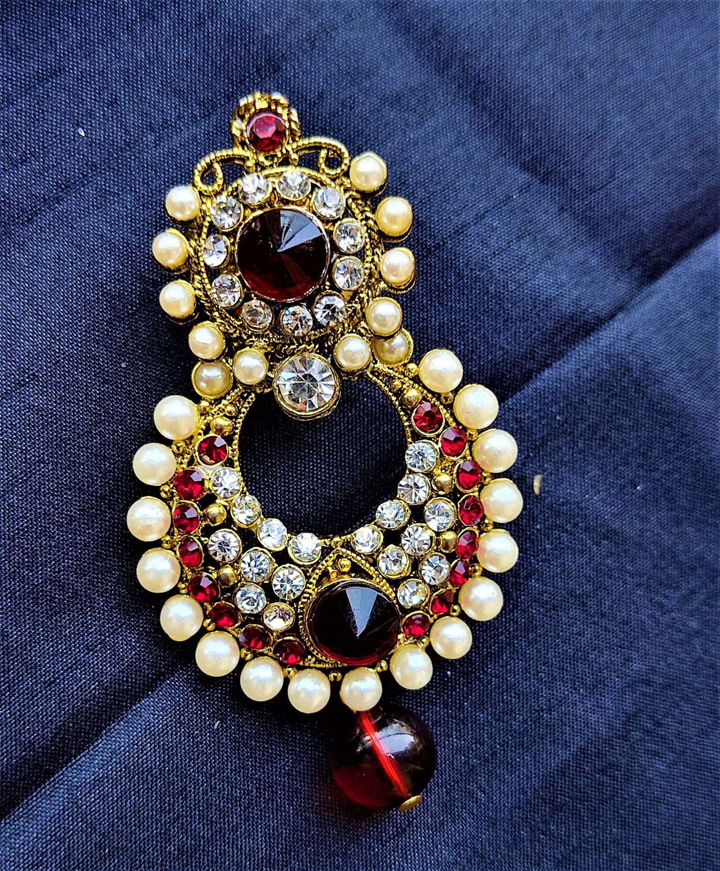 White and Red Small Stone Pearl Earrings Earrings Ear Rings Earrings ethnic Trincket Jewellry Jewelry Jewellery