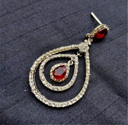 White and Red Small Stone Earrings Earrings Ear Rings Earrings ethnic party Trincket Jewellry Jewelry Jewellery