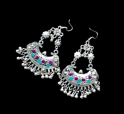 Multicolor half round earrings Multicolor Earrings Ear Rings Earrings ethnic Trincket Jewellry Jewelry Jewellery