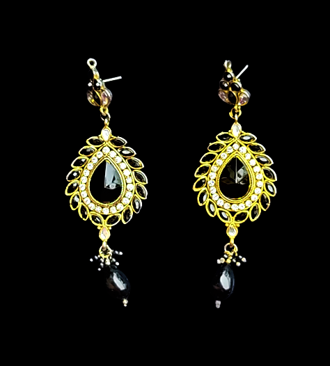 White and Black Big Stone Earrings Earrings Ear Rings Earrings ethnic Trincket Jewellry Jewelry Jewellery