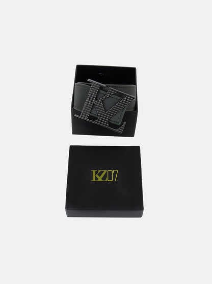 Kz Gunmetal Vegan Leather Belt