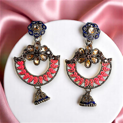 Traditional Chaandbaali Jhumki Earrings Peach Earrings Ear Rings Earrings ethnic Trincket Jewellry Jewelry Jewellery