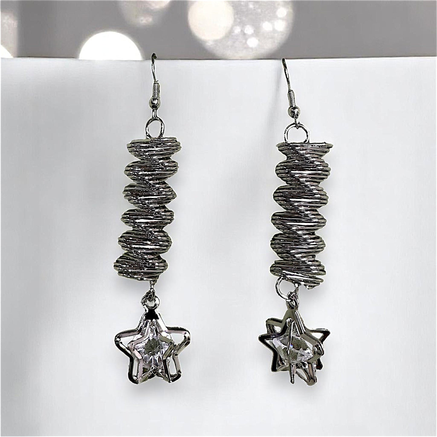 Spiral Metal Earrings Silver Star Earrings Ear Rings Earrings party Trincket Jewellry Jewelry Jewellery