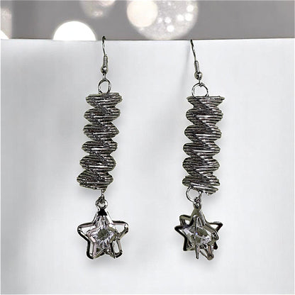 Spiral Metal Earrings Silver Star Earrings Ear Rings Earrings party Trincket Jewellry Jewelry Jewellery