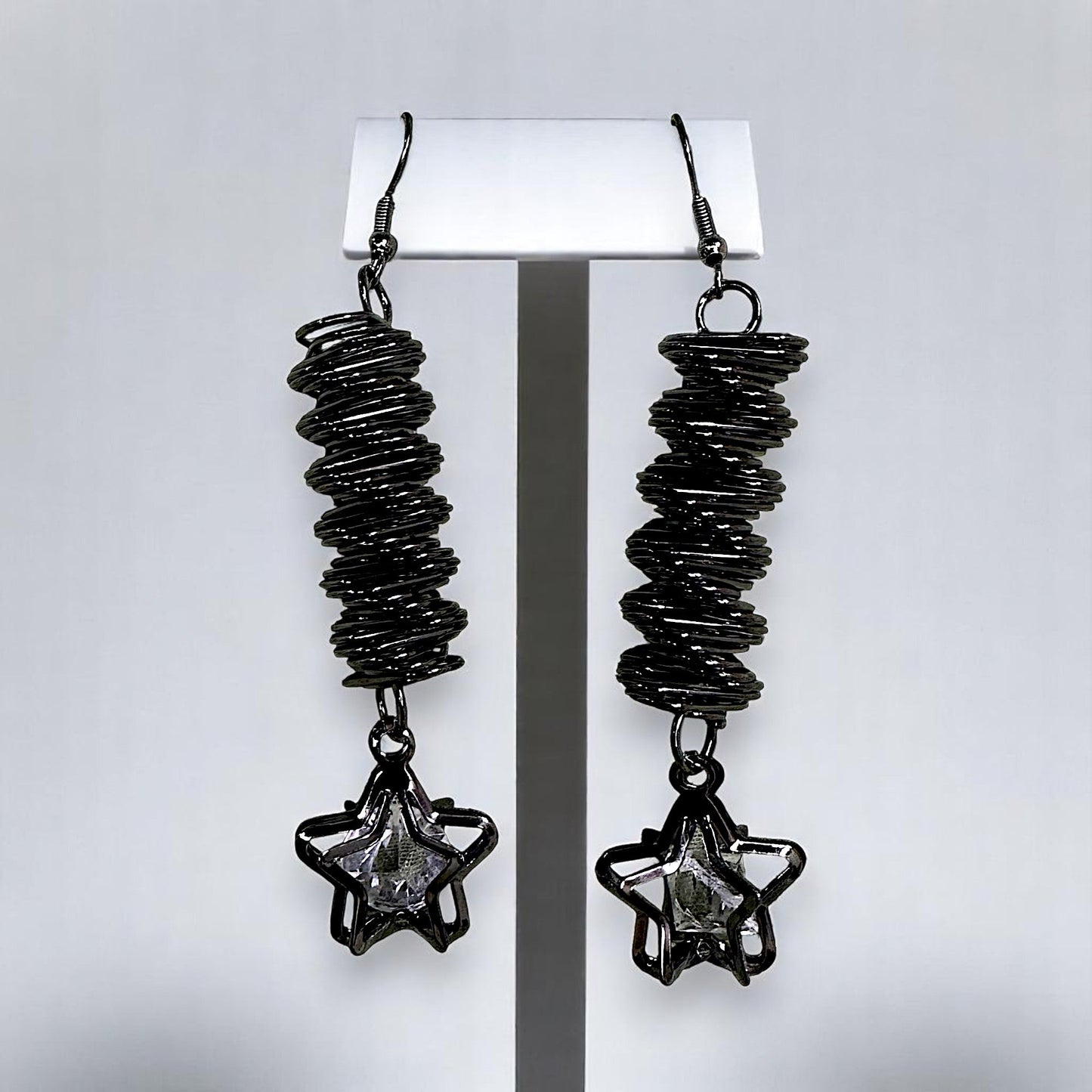 Spiral Metal Earrings Black Earrings Ear Rings Earrings party Trincket Jewellry Jewelry Jewellery