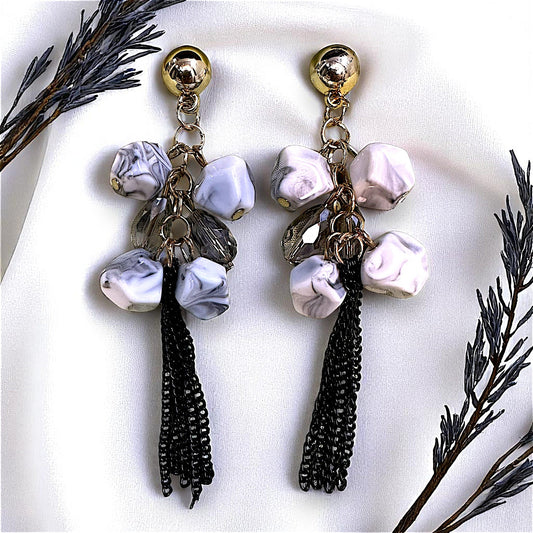 Round Big Beads Dangles White Earrings bead casuals Ear Rings Earrings party Trincket Jewellry Jewelry Jewellery