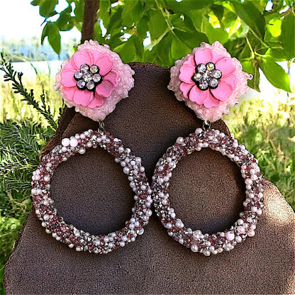Light Weight Fancy Earrings Pink Earrings Ear Rings Earrings party Trincket Jewellry Jewelry Jewellery