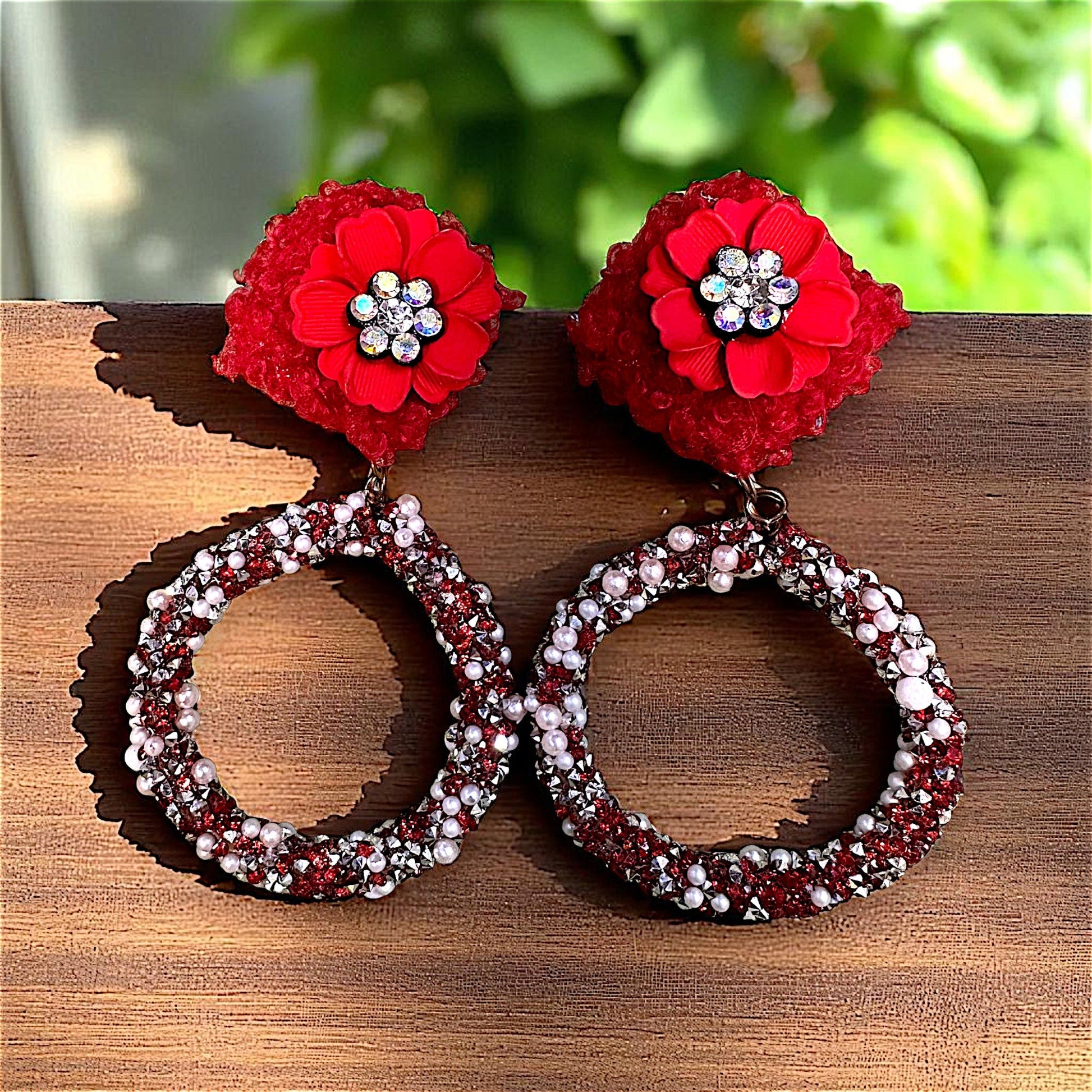 Light Weight Fancy Earrings Red Earrings Ear Rings Earrings party Trincket Jewellry Jewelry Jewellery