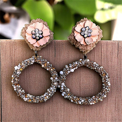 Light Weight Fancy Earrings Beige Earrings Ear Rings Earrings party Trincket Jewellry Jewelry Jewellery