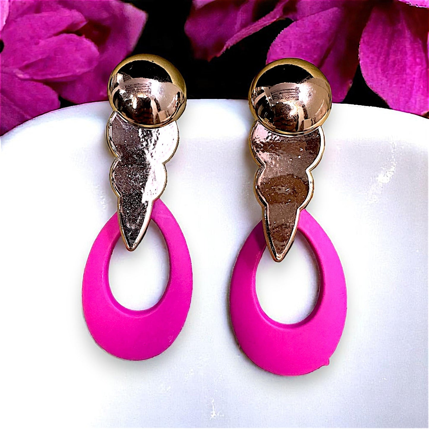 Matte Finish Drop Earrings Pink Earrings Ear Rings Earrings party Trincket Jewellry Jewelry Jewellery